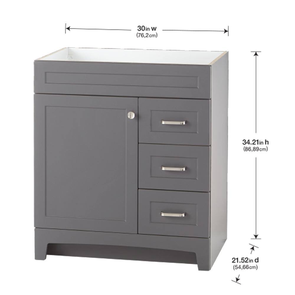 Home Decorators Collection Thornbriar 30 in. W x 21 in. D Bathroom Vanity Cabinet in Cement TB3021-CT