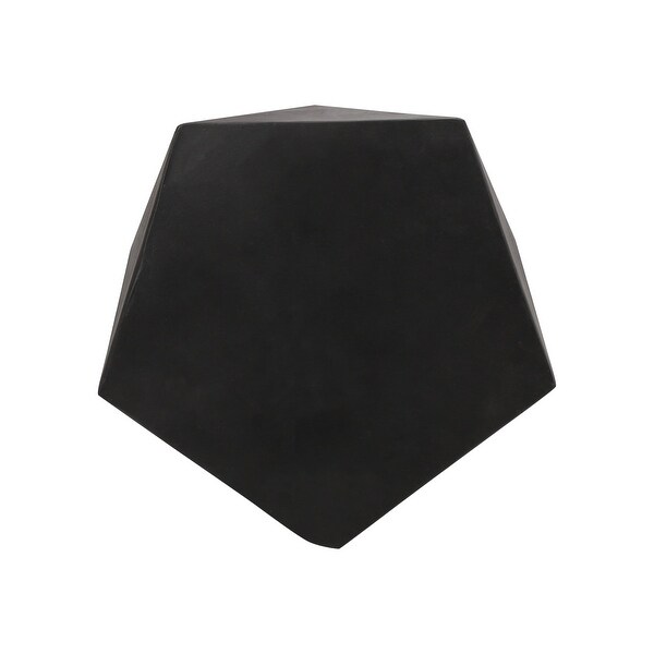 Outdoor Lightweight Concrete Pentagonal Shaped Side Table with a Chic Geometriccut Base