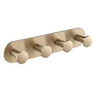 KRAUS Elie Bathroom Robe and Towel Rack with 4 Hooks in Brushed Gold KEA-18804BG