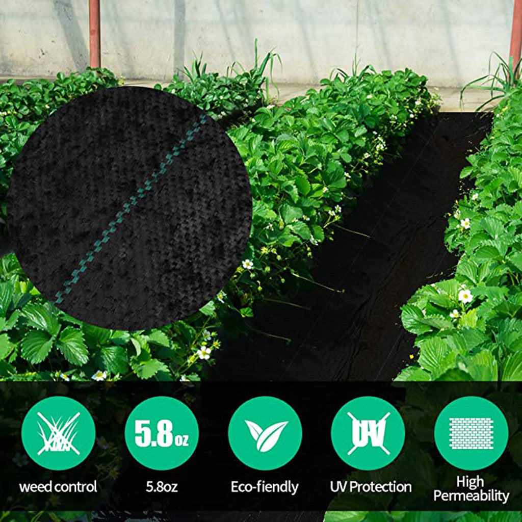 wendunide Weed Control Fabric - UV stabilized Black Heavy Duty Landscape Ground Cover Film Black