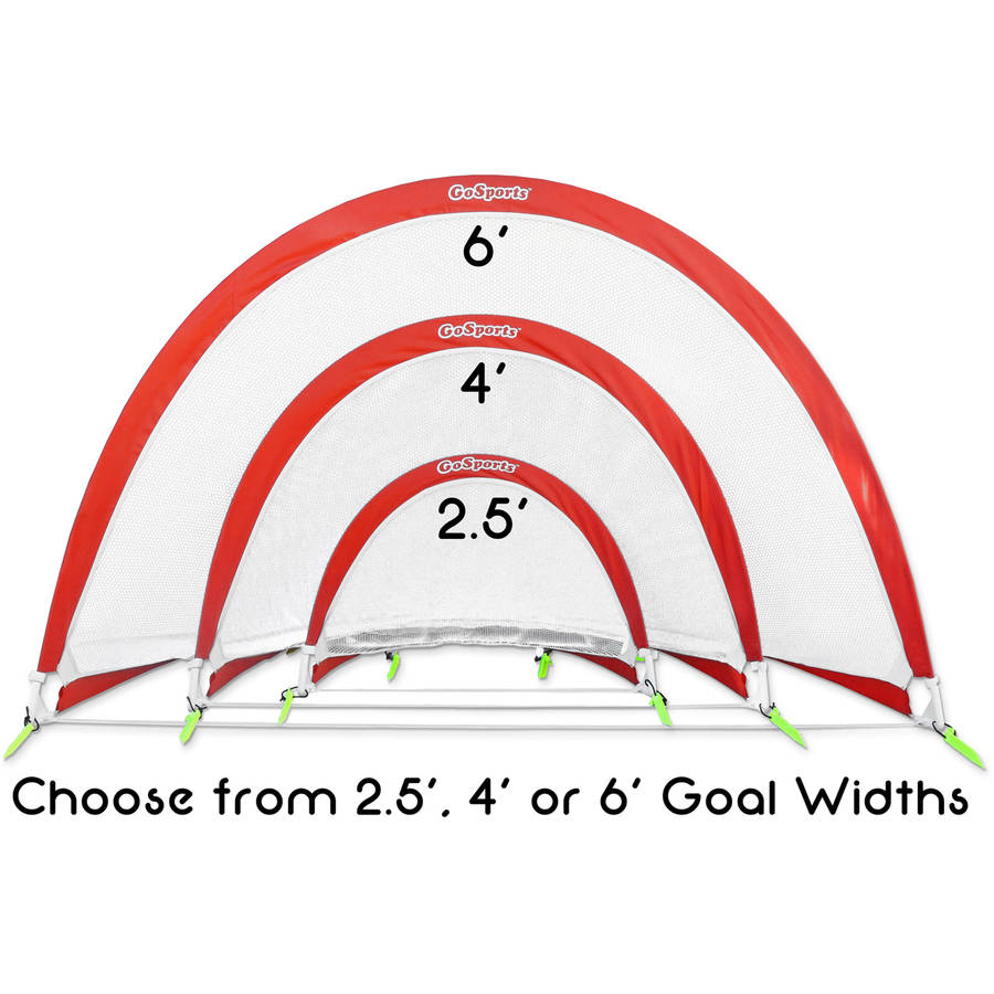 GoSports Portable Pop Up Soccer Goals for Backyard - Kids and Adults - Set of 2 Nets with Agility Training Cones and Carrying Case (Choose from 2.5'， 4' and 6' sizes)