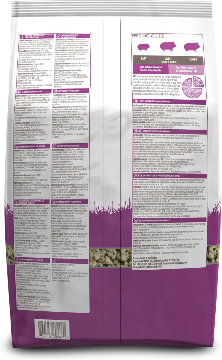 Science Selective Balanced Guinea Pig Food， 8.8-lb bag