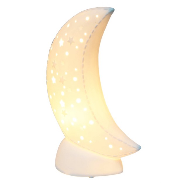 Porcelain Moon Shaped Table Lamp White Simple Designs