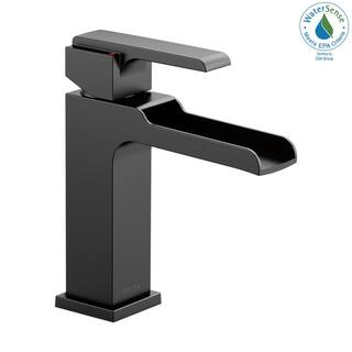 Delta Ara Single Hole Single-Handle Bathroom Faucet Channel Spout in Matte Black 568LF-BLLPU