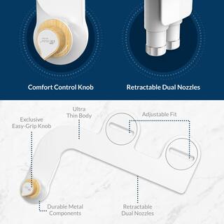 BIO BIDET Essential Non-Electric Bidet Attachment System in White HD-4000