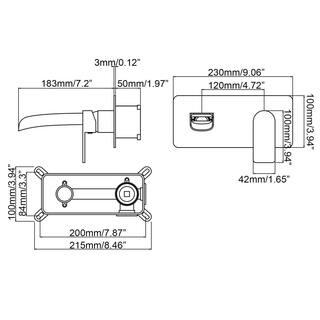 Tomfaucet Modern Single-Handle Wall Mounted Bathroom Faucet with Deckplate in Matte Black TFJ0001MB