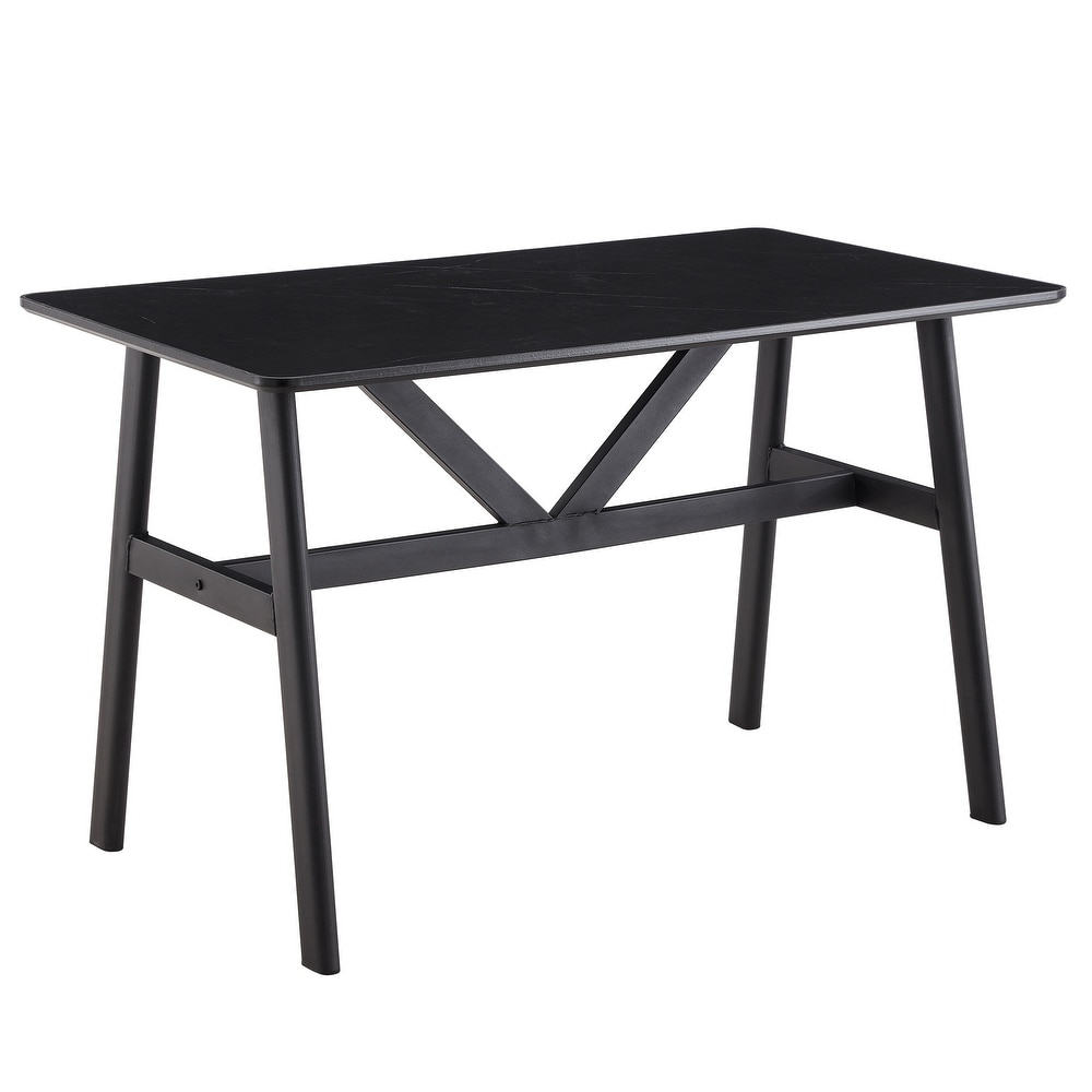 Mieres Modern Simple Faux Marble Dining Table   N/A