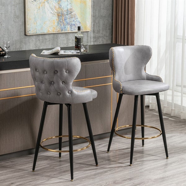 Modern 180°Swivel Bar Stool Chair for Kitchen Set of 2