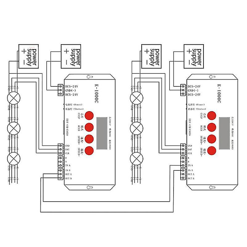 K-1000c Controller K1000c Ws2812b Ws2811 Apa102 T1000s Ws2813 Led 2048 Pixel Controller Dc5-24v