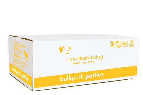 Smallbatch Dog Bulk Pork Patties: Frozen， 18 lbs;