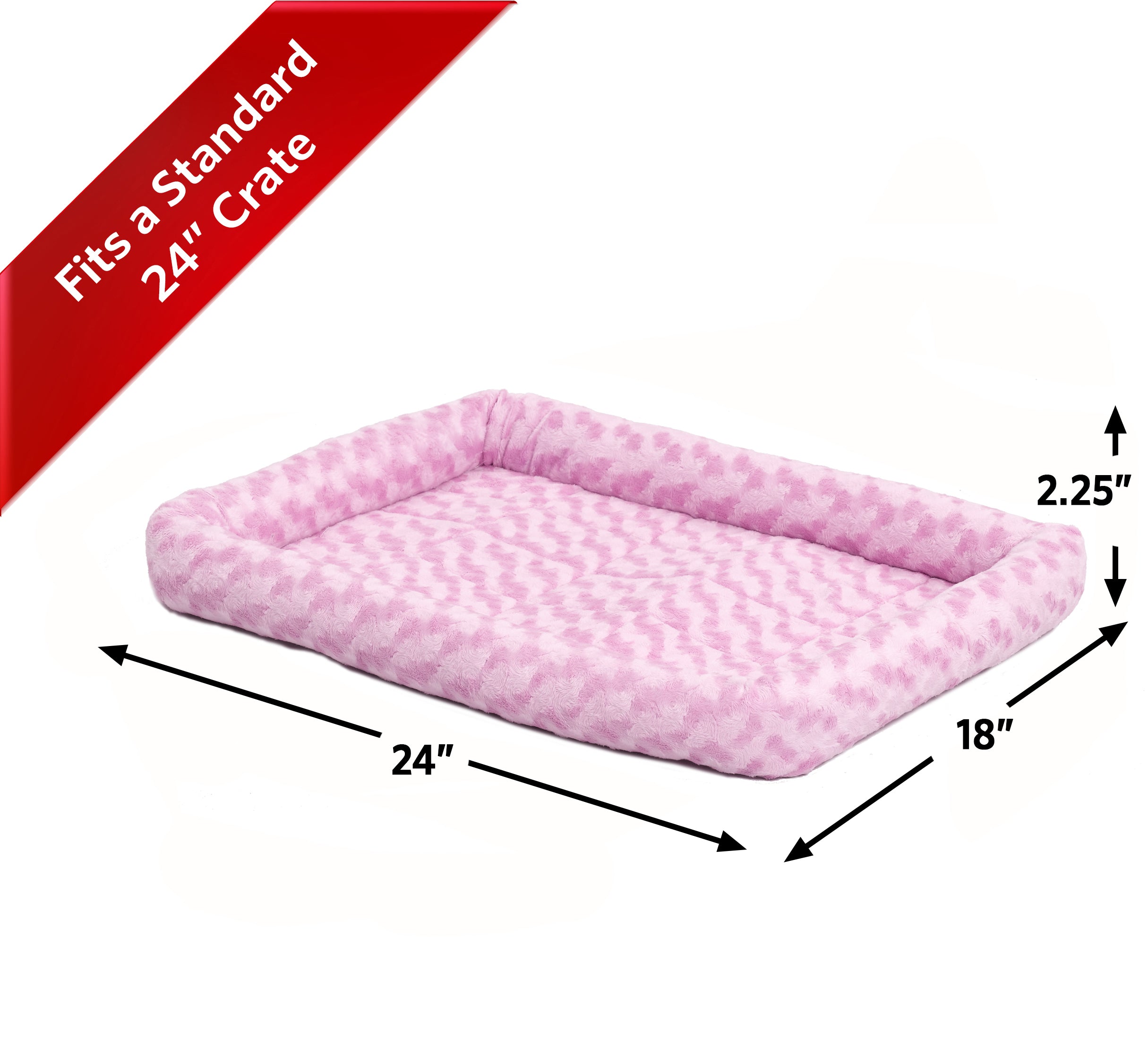 MidWest QuietTime Pet Bed & Dog Crate Mat, Pink, 24