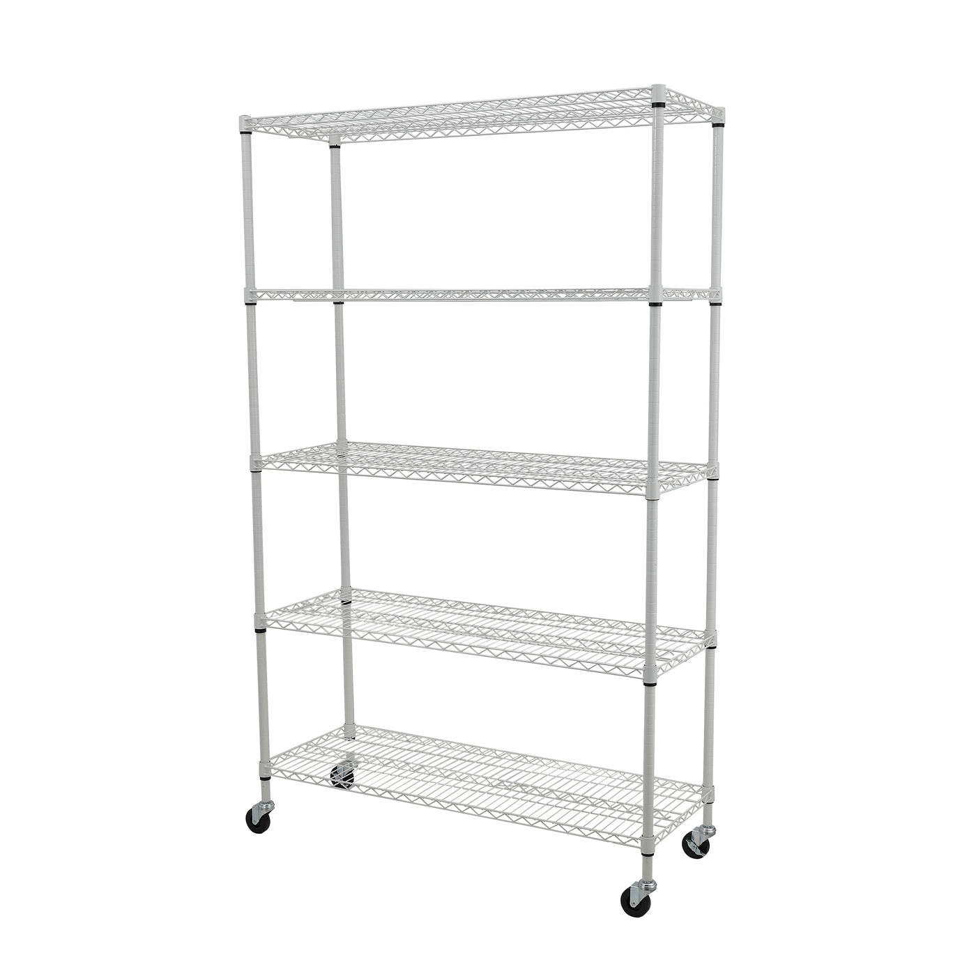 Seasonal Expressions 5-Shelf Shelving Storage Units on Wheels Casters, Adjustable Heavy Duty Metal Shelf Wire Storage Rack ( 47