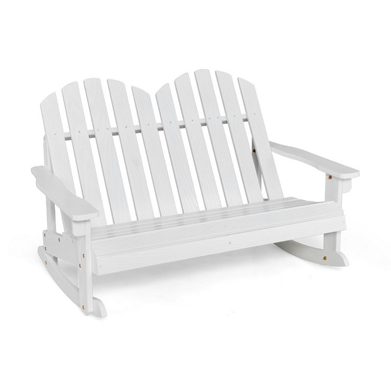 2 Person Adirondack Rocking Chair with Slatted seat