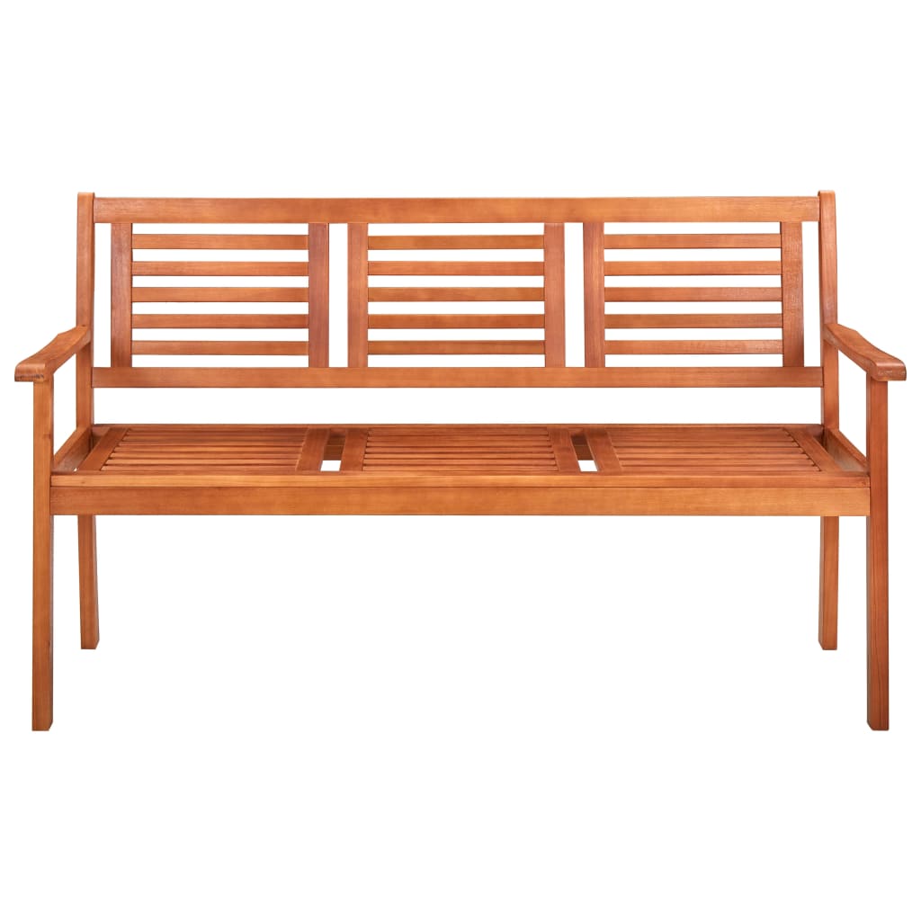 Inlife Garden Bench 3-Seater 59.1" Solid Eucalyptus Wood