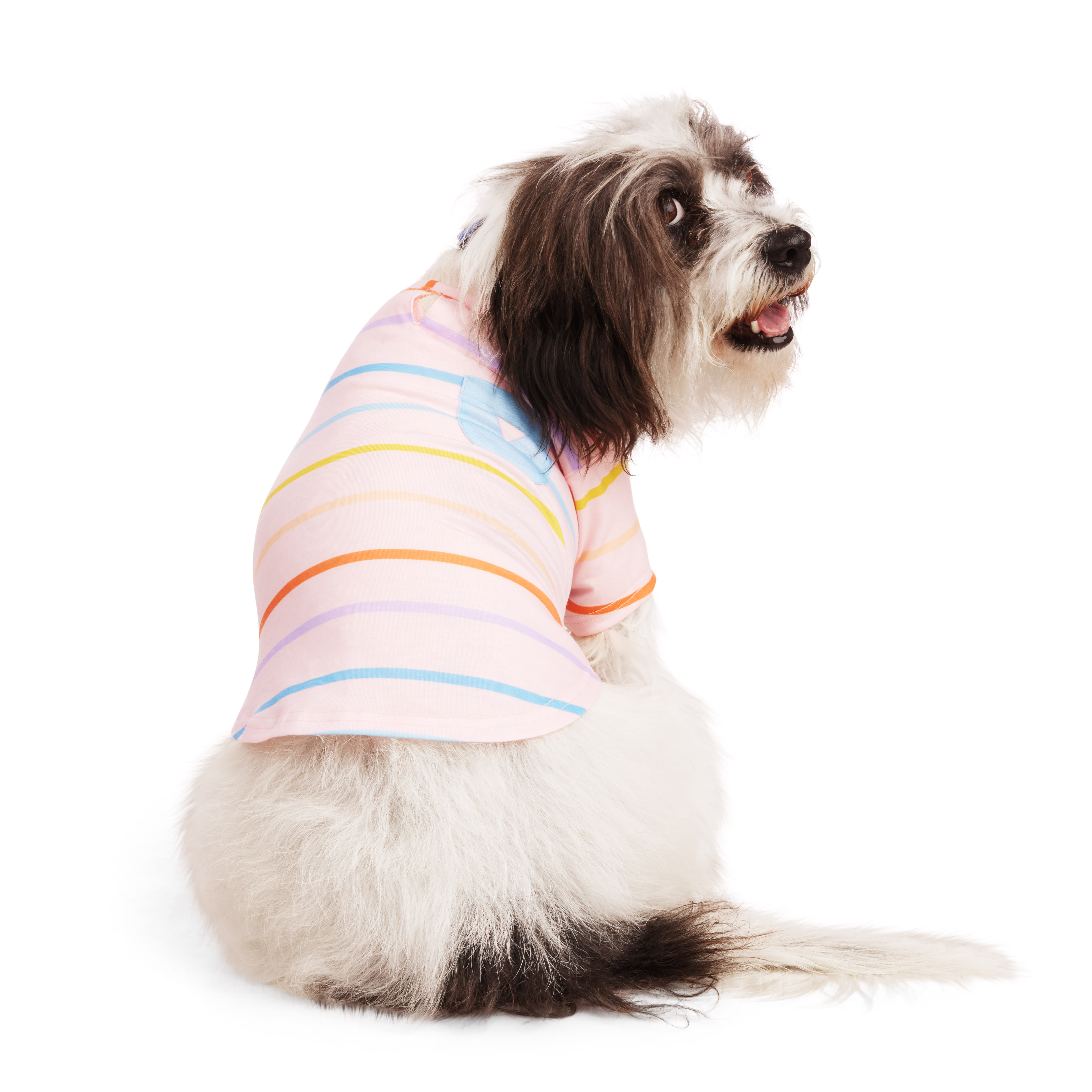 YOULY Pink Stripe Dog Tee， X-Small