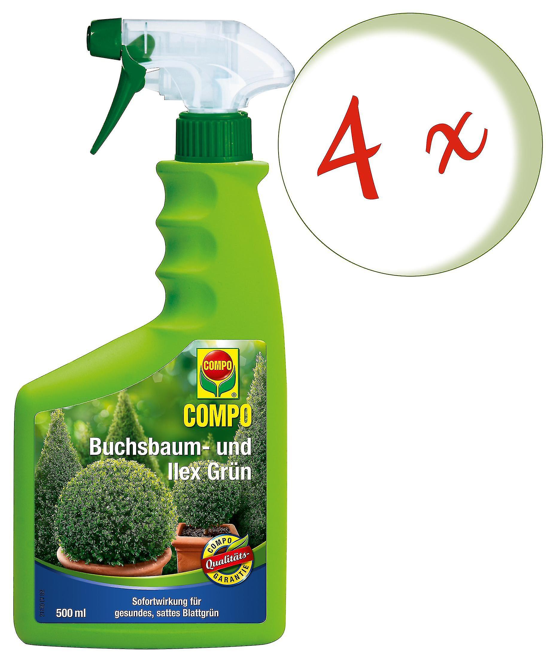 4 x COMPO Buchsbaum und Ilex Gr??n， 500 ml