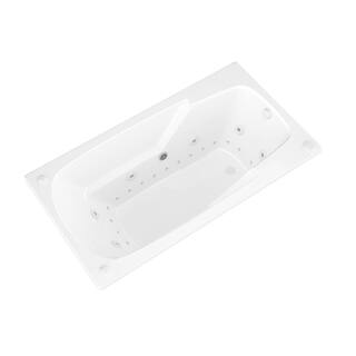 Universal Tubs Coral Diamond Series 6 ft. Right Drain Rectangular Drop-in Whirlpool and Air Bath Tub in White HD3672EDRX