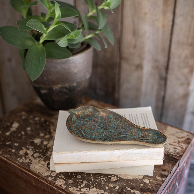 Bird Patina Cast Iron Trinket Tray Foreside Home amp Garden