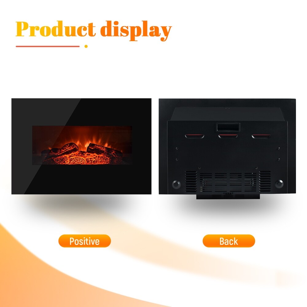 ELEGANT 26 inch Electric Fireplace Wall Mounted with Remote   26''L x 18''H x 5.2''D