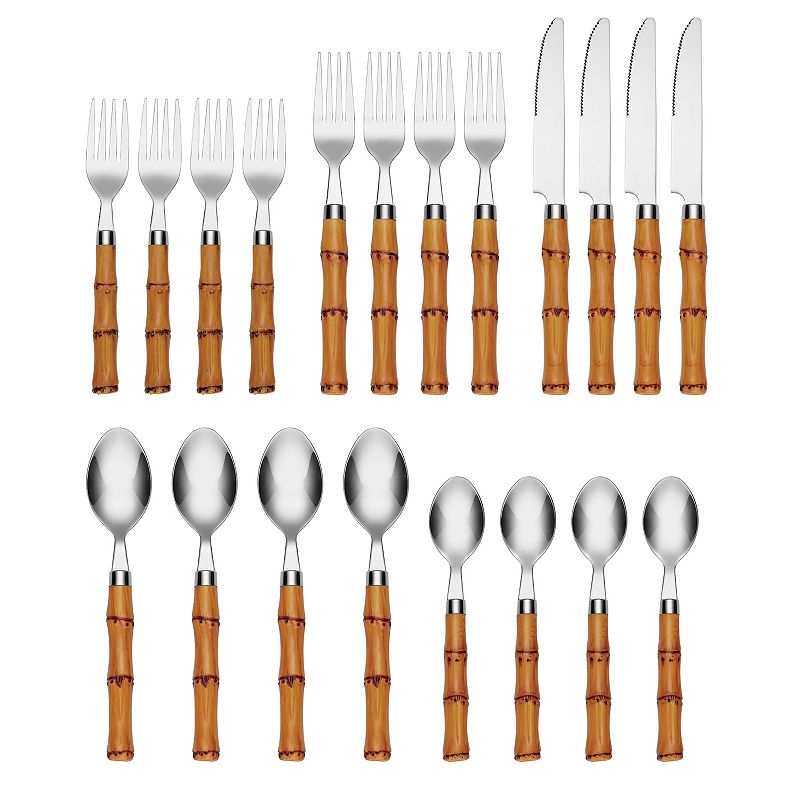 Cambridge Bamboo-Look 20-pc. Flatware Set