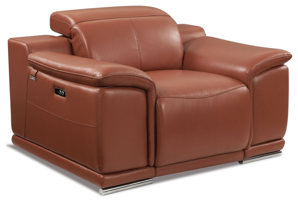 Veneto Italian Leather Power Reclining Chair   Contemporary   Recliner Chairs   by Luxuriant Furniture  Houzz