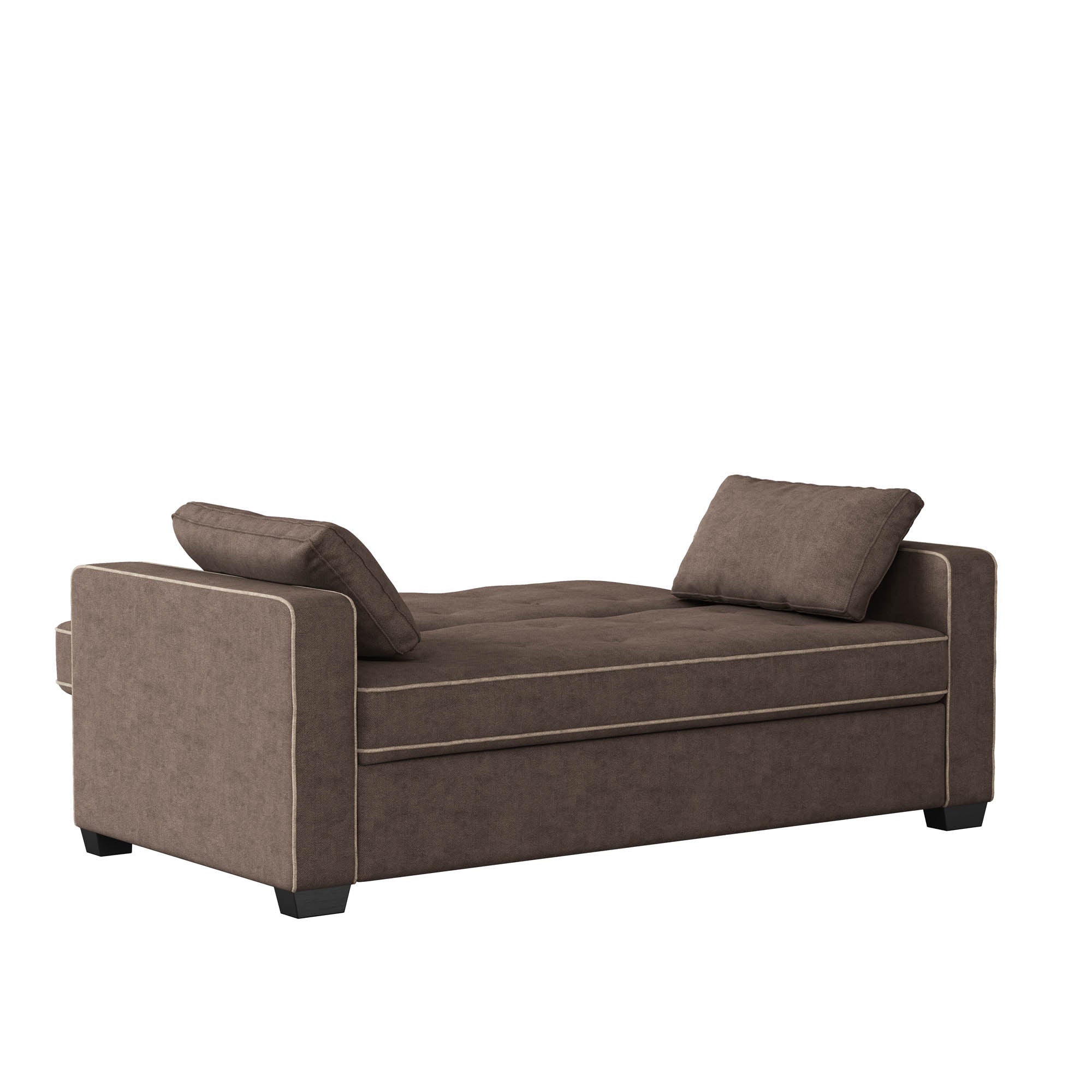 Serta Monroe Modern Sofa with Sleeper, Brown Fabric