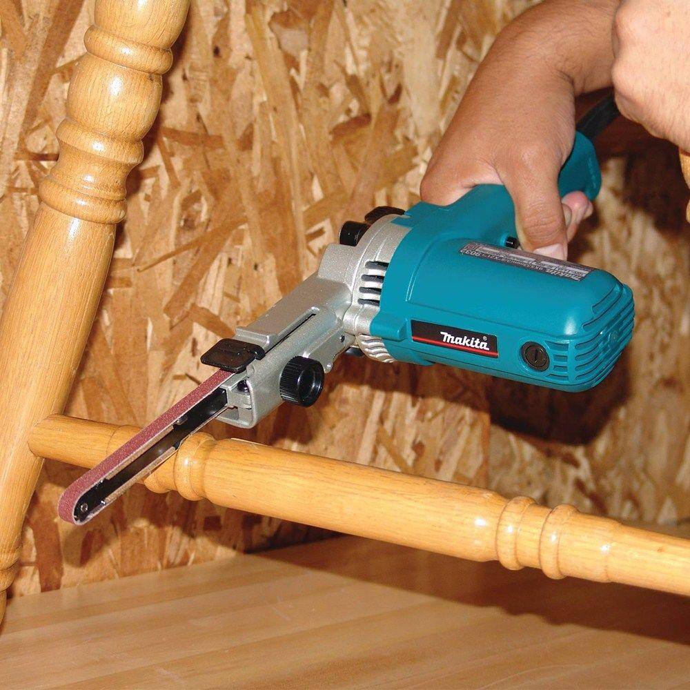 Makita 4.4 Amp 38 in. x 21 in. Corded Variable Speed Belt Sander with 80 Grit Abrasive Belt 9032