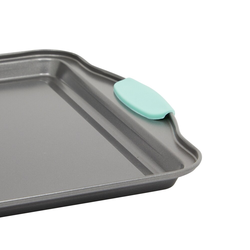 Set of 3 Nonstick Cookie Sheets for Baking  Bakeware Pans with Silicone Rubber Handles (10 x 14 Inches)
