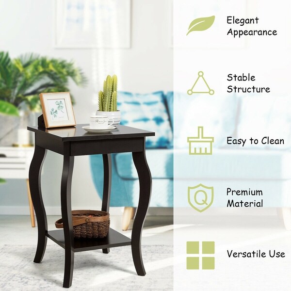 Gymax Set of 2 Accent Side Table Sofa End Table Nightstand Coffee - See Details