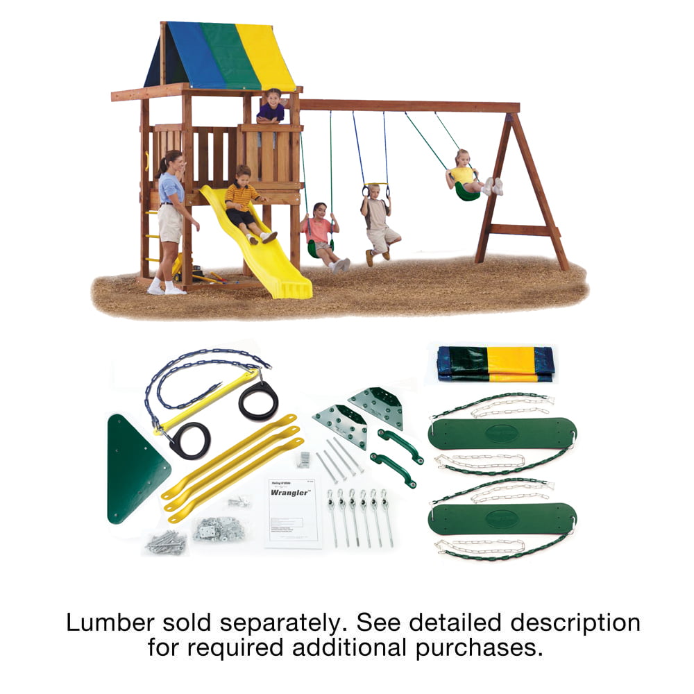 Swing-N-Slide Wrangler DIY Play Set Hardware Kit (Wood and Slide not included)