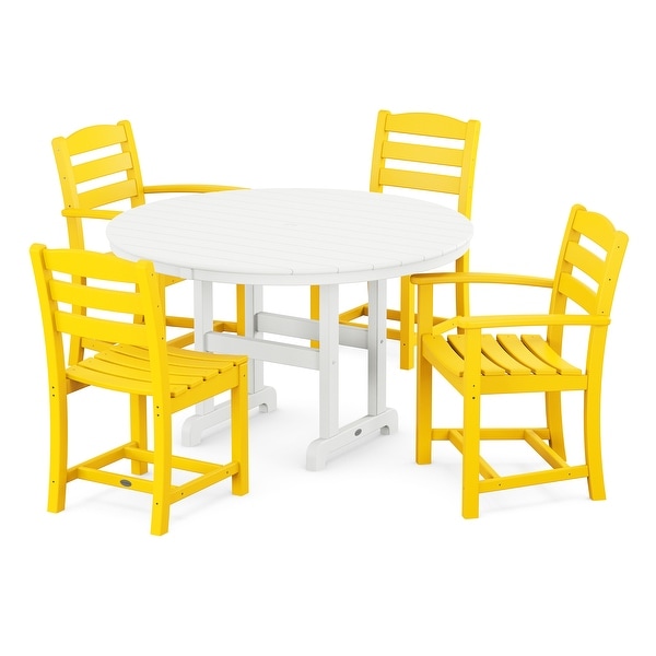 POLYWOOD La Casa Café 5Piece Round Farmhouse Dining Set