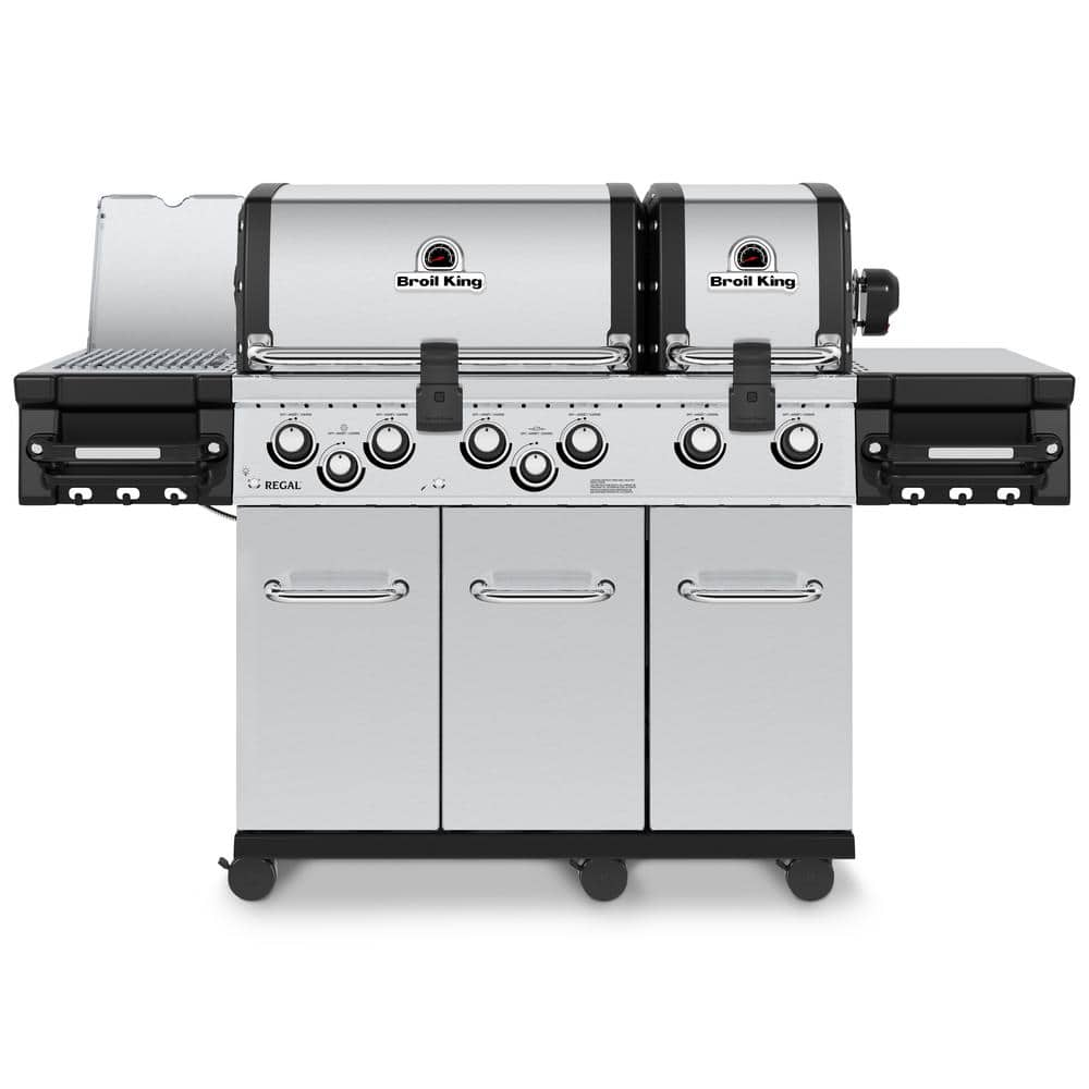 Broil King Regal S 690 PRO IR 6-Burner Propane Gas Grill in Stainless Steel with Infrared Side Burner and Rear Rotisserie Burner 957944