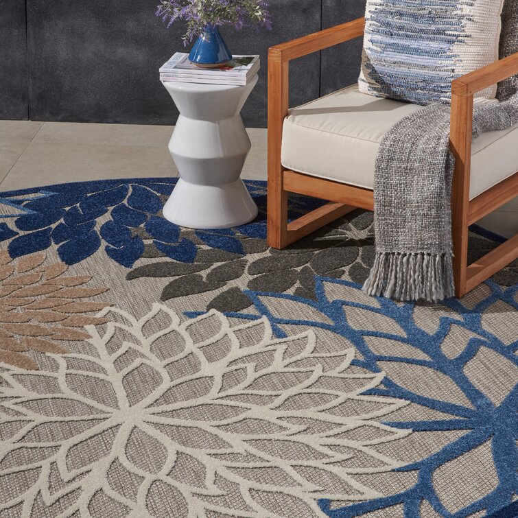 Rosario Navy/Ivory/Taupe Indoor/Outdoor Rug