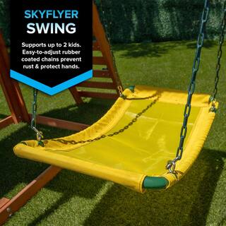 SPORTSPOWER Sherwood Wood Swing Set with Slide WP-746