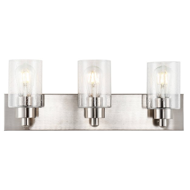 Led 3 light Irving Seeded Glass iron Contemporary Wall Sconce Nickel Jonathan Y