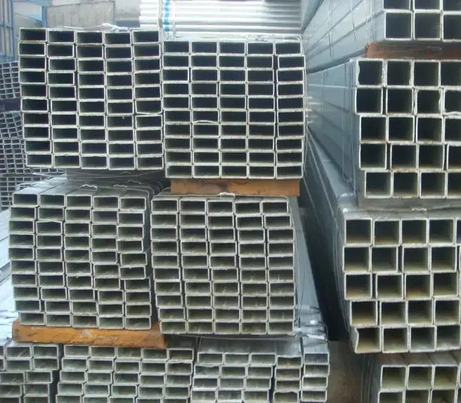 Customized Hot Dipped Square Tube Hollow Steel Metal Tube Pipe Factory Galvanized Steel Rectangular Pipe Hot Rolled Fence Post