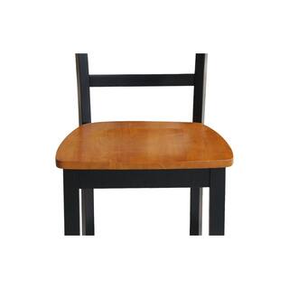 International Concepts Madrid 24 in. Black and Cherry Bar Stool S57-402