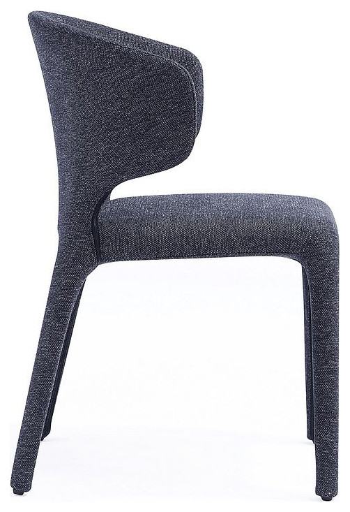 Conrad Tweed Dining Chair Set of 2   Midcentury   Dining Chairs   by Manhattan Comfort  Houzz