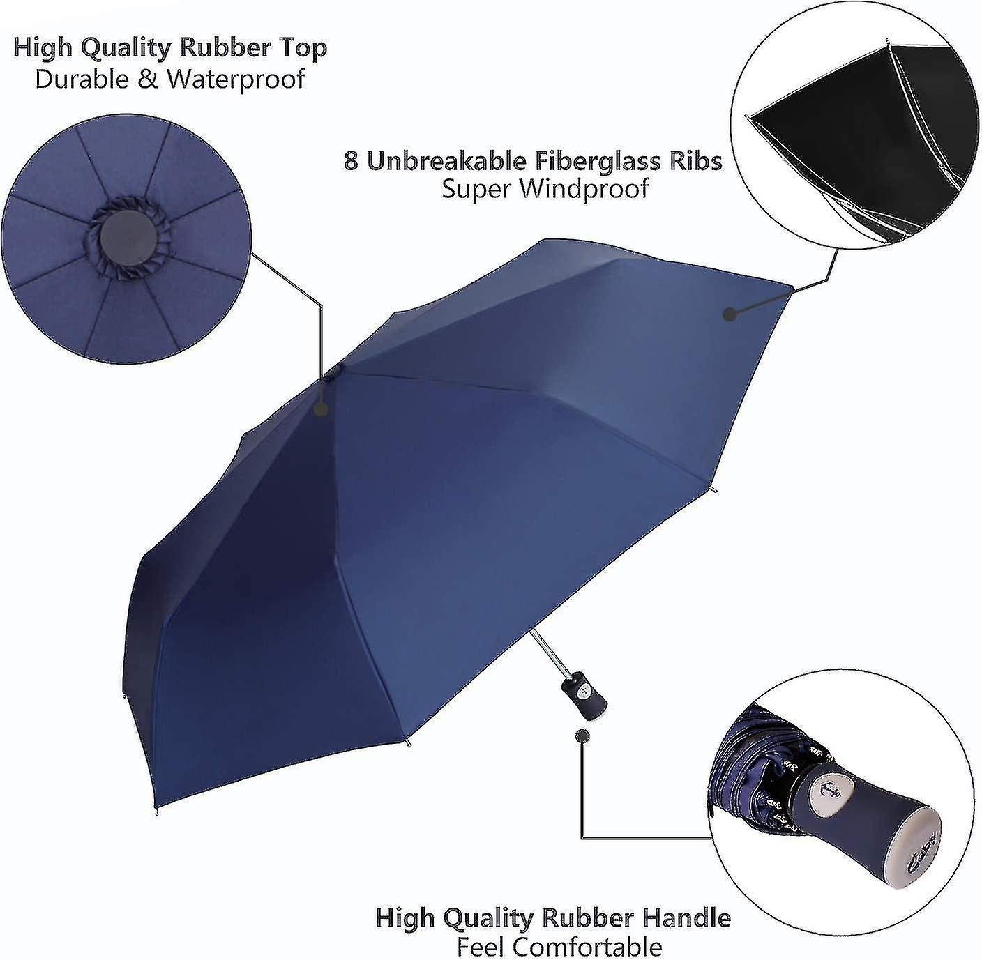 Liangnv Uv Sun Umbrella Compact Folding Travel Umbrella Auto Open And Close For Windproof， Rainproof