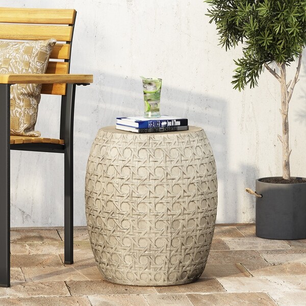 End Table Outdoor Lightweight Concrete Side Table by Christopher Knight Home