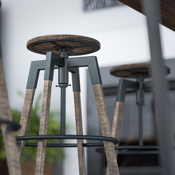 Monar Wood Grain and Black Barstool - 20