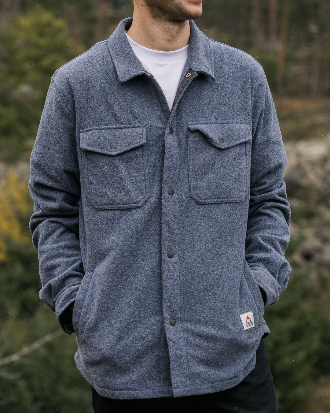 Maple Recycled Polar Fleece Shirt - Navy Marl