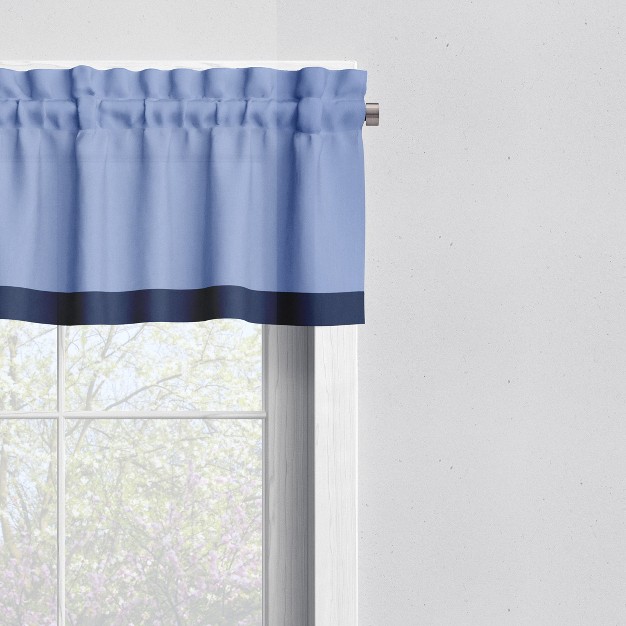 Bacati Solid Blue navy Window Valance