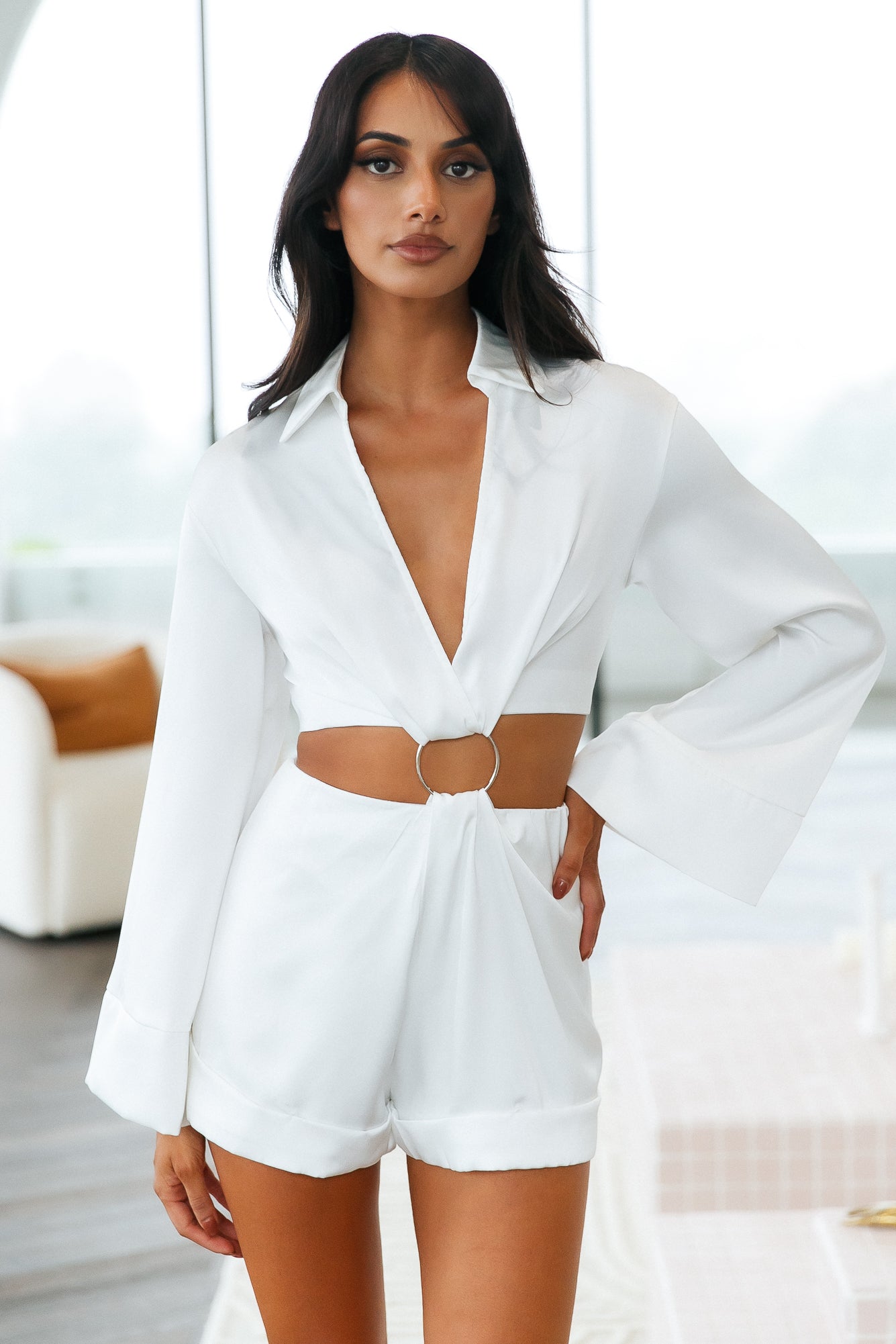 Mimosas Forever Romper White