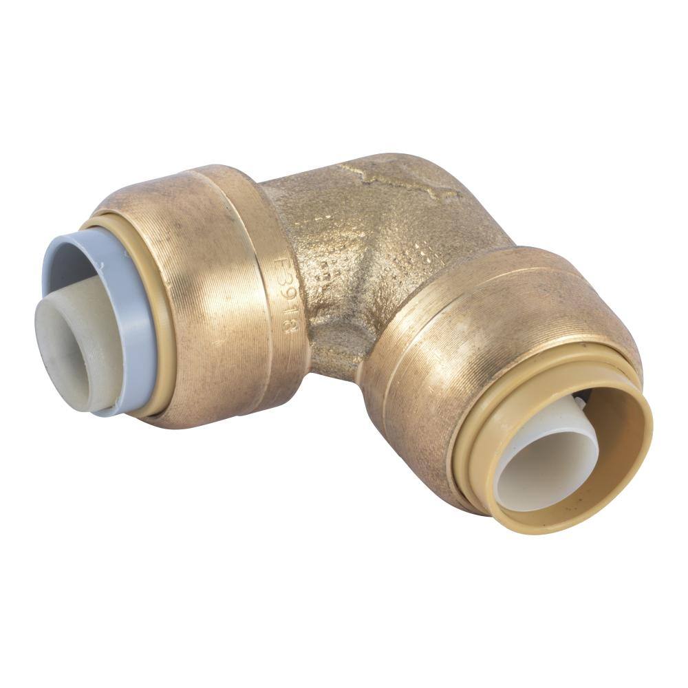 SharkBite 12 in. Push-to-Connect Brass 90-Degree Polybutylene Conversion Elbow Fitting U4248LFA