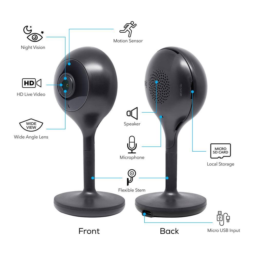 Geeni LOOK 1080p HD Smart Wi-Fi Security Camera System with Night Vision Motion Detection 2-Way Audio No Hub Required (2-Pack) GN-CW028-999