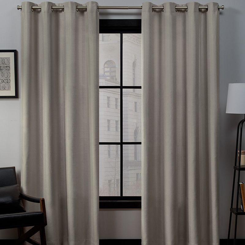 Exclusive Home 2-pack Loha Linen Grommet Top Window Curtains