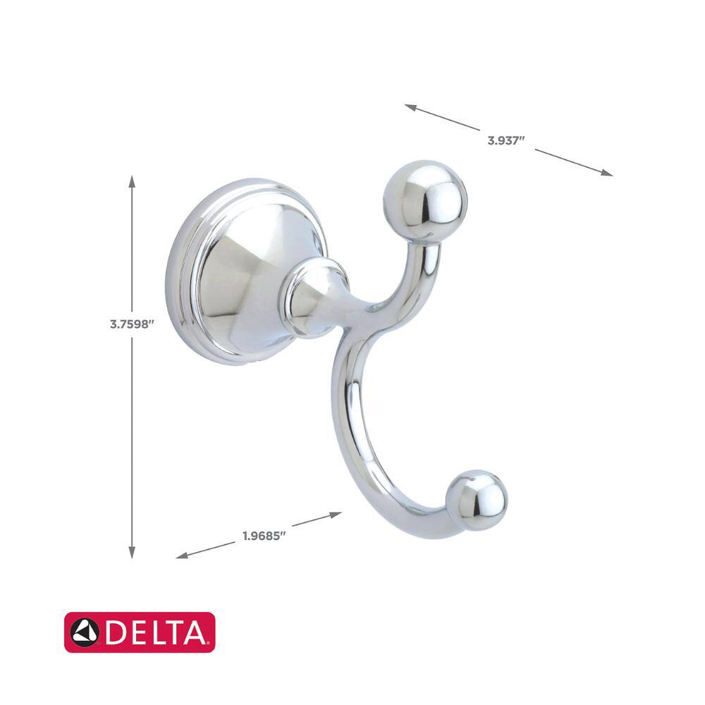 Delta Crestfield Double Towel Hook in Chrome 125861