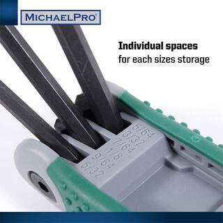 MICHAELPRO Folding Hex Key Allen Wrench Set with SAE and Metric in 17-Sizes Durable and Industrial Grade Tool (2-Pack) MP001007