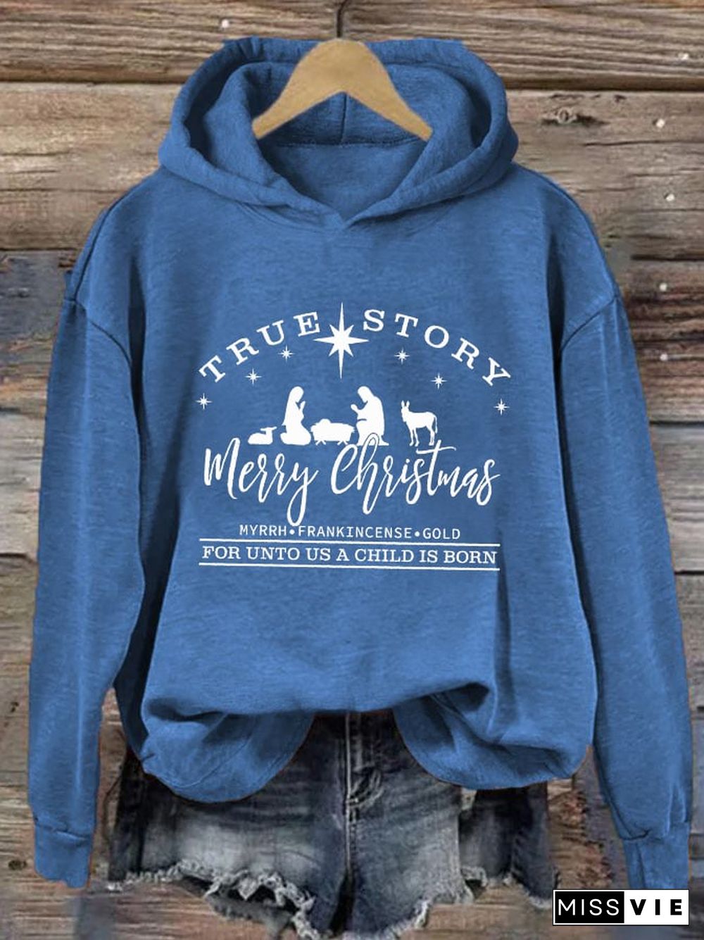 Women's Christian Christmas True Story Lounge Hoodie